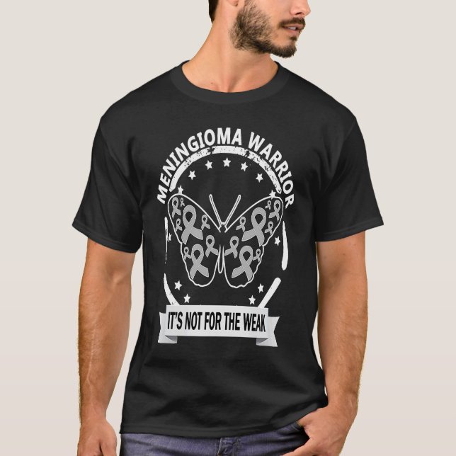 Meningioma Warrior grey ribbon raising awareness d T-Shirt (Front)