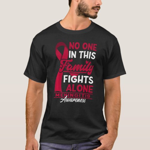 Meningitis Awareness I No One In This Family Fight T_Shirt