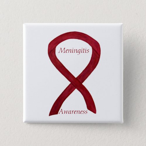 Meningitis Awareness Ribbon Custom Art Pins