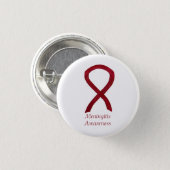 Meningitis Awareness Ribbon Custom Art Pins (Front & Back)