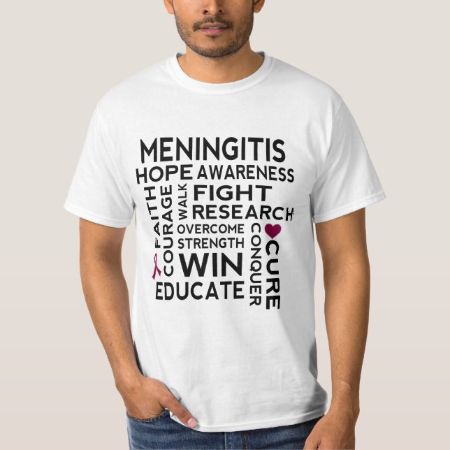Meningitis Awareness Support Ribbon T-Shirt (Front)