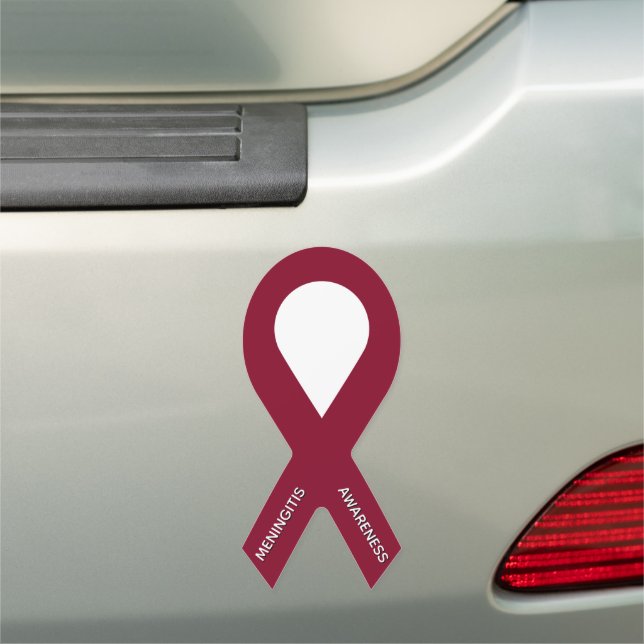 Meningitis Burgundy Awareness Ribbon Car Magnet (In Situ)