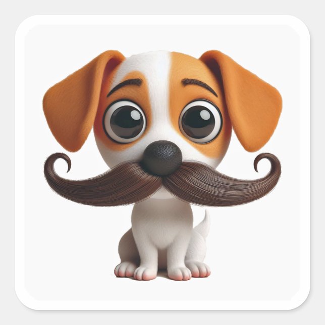 Menjou Mustache Puppy - Sticker  (Front)