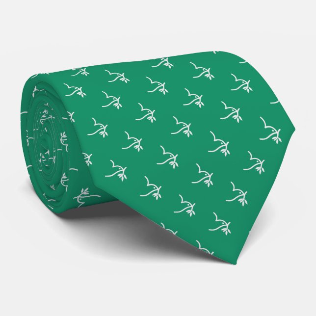 Mennonite Logo (Green) Neck Tie (Rolled)