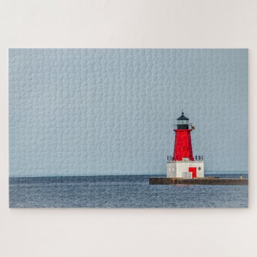 Menominee Lighthouse on Lake Michigan _ 1014 piece Jigsaw Puzzle