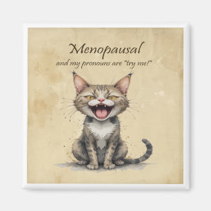Menopause Humor Stressed Angry Cat Magnet