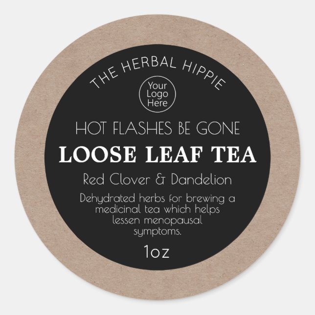 Menopause Relief Loose Herbal Tea Logo Labels (Front)