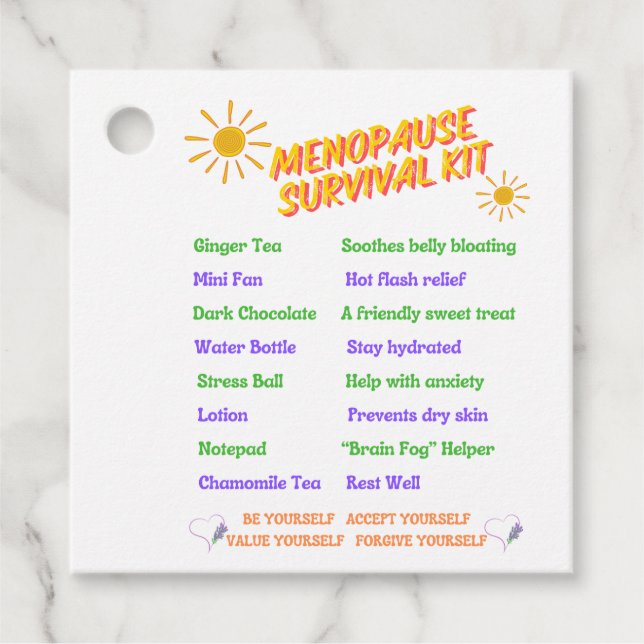 Menopause Survival Kit Gift Tag (Front)