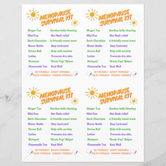 Menopause Survival Kit Printable (Front)