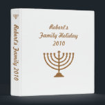 Menorah 3 Ring Binder<br><div class="desc">This Chanukah photo album can have the background and text color changed.</div>