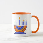 Menorah and Dreidels Hanukkah Gift  Mug<br><div class="desc">Happy Hanukkah. Menorah and Dreidels design Hanukkah Gift Mugs. Matching cards,  party invitations and gifts available in the Jewish Holidays | Hanukkah Category of our store.</div>