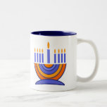 Menorah and Dreidels Hanukkah Gift  Two-Tone Coffee Mug<br><div class="desc">Happy Hanukkah. Menorah and Dreidels design Hanukkah Gift Mugs. Matching cards,  party invitations and gifts available in the Jewish Holidays | Hanukkah Category of our store.</div>