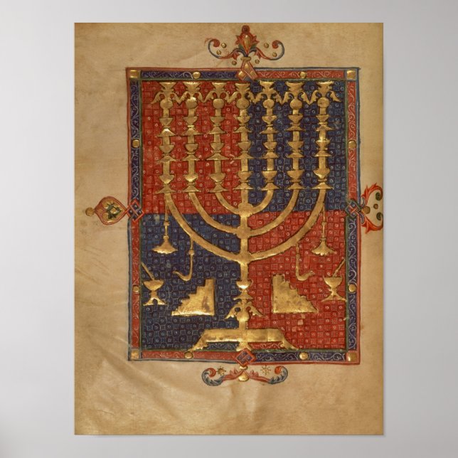 Menorah and other vessels of the temple poster (Front)