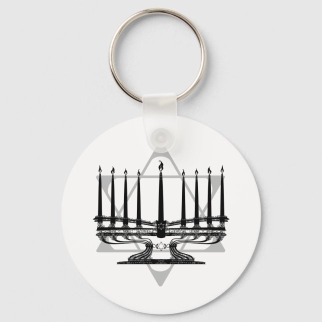 Menorah and Star Keychain (Front)