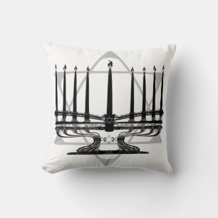 Menorah and Star Throw Pillow