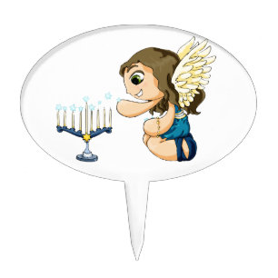 Menorah Angel Cake Topper