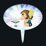 Menorah Angel Cake Topper<br><div class="desc">Original Artwork by Thedustyphoenix. http://www.thedustyphoenix.com</div>