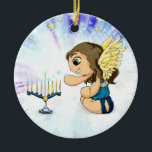 Menorah Angel Ceramic Ornament<br><div class="desc">Original Artwork by Thedustyphoenix. http://www/thedustyphoenix.com</div>