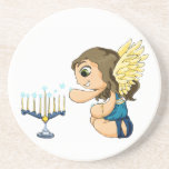 Menorah Angel Coaster<br><div class="desc">Original Artwork by Thedustyphoenix.</div>