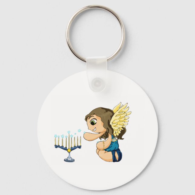 Menorah Angel Keychain (Front)