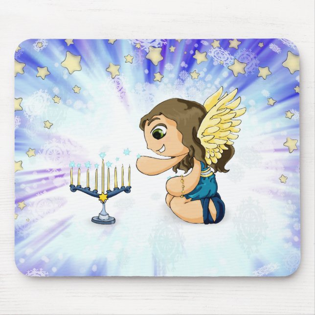 Menorah Angel Mouse Pad (Front)