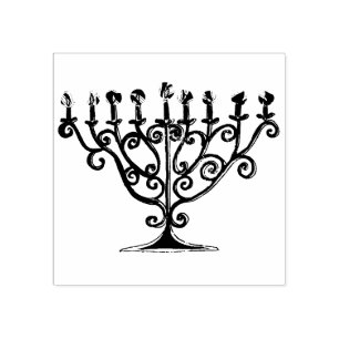 Menorah Candle Rubber Stamp