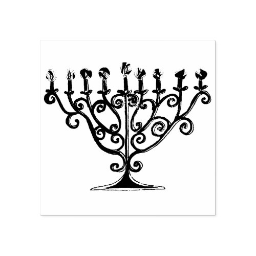 Menorah Candle Rubber Stamp