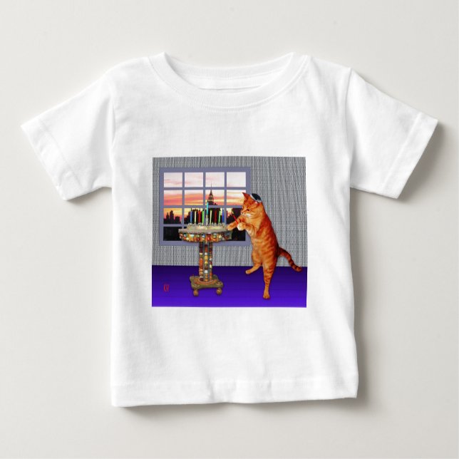 Menorah Cat Baby T-Shirt (Front)