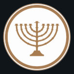 Menorah Classic Round Sticker<br><div class="desc">This is a bronze Menorah,  a traditional Jewish symbol,  for Hanukkah or any occasion.</div>