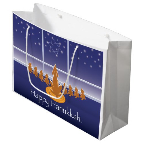 Menorah Dogs_Happy Hanukkah_Star of David Large Gift Bag