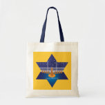 Menorah Dogs_Happy Hanukkah_Star of David Tote Bag<br><div class="desc">Our hopeful Hanukkah hounds will put a smile on the face of any lucky recipient,  and the real miracle is you can buy it 24/7,  year-round. For additional designing options,  like changing the background color,  just click "Customize it, " and away you go.</div>