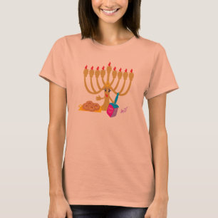 Menorah & Dreidel Navy Long Sleeves T-Shirt