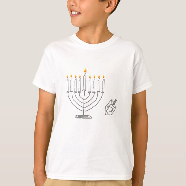 Menorah & Dreidel T-Shirt (Front)