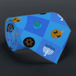 Menorah dreidels star neck tie<br><div class="desc">Celebrate eight days and eight nights of the Festival of Lights with Hanukkah cards and gifts. The festival of lights is here. Light the menorah, play with the dreidel and feast on latkes and sufganiyots. Celebrate the spirit of Hanukkah with friends, family and loved ones by wishing them Happy Hanukkah....</div>