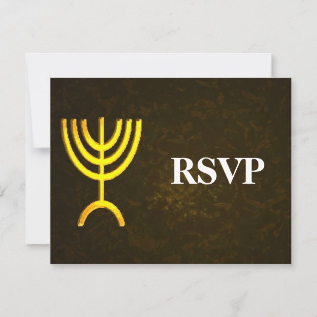 Menorah Flame Bar/Bat Mitzvah RSVP (Front)