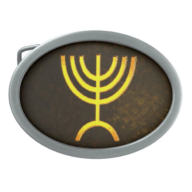 Menorah Flame Belt Buckle (Front)