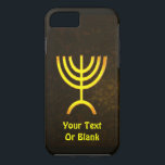Menorah Flame iPhone 8/7 Case<br><div class="desc">A brown and gold digital rendering of the Jewish seven-branched menorah (Hebrew: מְנוֹרָה‎). Add your own text. The seven-branched menorah, used in the portable sanctuary set up by Moses in the wilderness and later in the Temple in Jerusalem, has been a symbol of Judaism since ancient times and is the...</div>