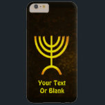 Menorah Flame Barely There iPhone 6 Plus Case<br><div class="desc">A brown and gold digital rendering of the Jewish seven-branched menorah (Hebrew: מְנוֹרָה‎). Add your own text. The seven-branched menorah, used in the portable sanctuary set up by Moses in the wilderness and later in the Temple in Jerusalem, has been a symbol of Judaism since ancient times and is the...</div>