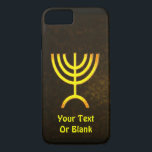 Menorah Flame iPhone 8/7 Case<br><div class="desc">A brown and gold digital rendering of the Jewish seven-branched menorah (Hebrew: מְנוֹרָה‎). Add your own text. The seven-branched menorah, used in the portable sanctuary set up by Moses in the wilderness and later in the Temple in Jerusalem, has been a symbol of Judaism since ancient times and is the...</div>