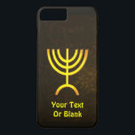 Menorah Flame iPhone 8 Plus/7 Plus Case<br><div class="desc">A brown and gold digital rendering of the Jewish seven-branched menorah (Hebrew: מְנוֹרָה‎). Add your own text. The seven-branched menorah, used in the portable sanctuary set up by Moses in the wilderness and later in the Temple in Jerusalem, has been a symbol of Judaism since ancient times and is the...</div>