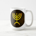 Menorah Flame Coffee Mug<br><div class="desc">A digital rendering of the Jewish seven-branched menorah (Hebrew: מְנוֹרָה‎). The seven-branched menorah, used in the portable sanctuary set up by Moses in the wilderness and later in the Temple in Jerusalem, has been a symbol of Judaism since ancient times and is the emblem on the coat of arms of...</div>