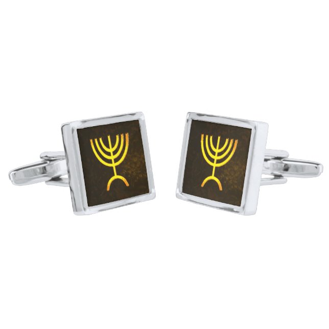 Menorah Flame Cufflinks (Angled)