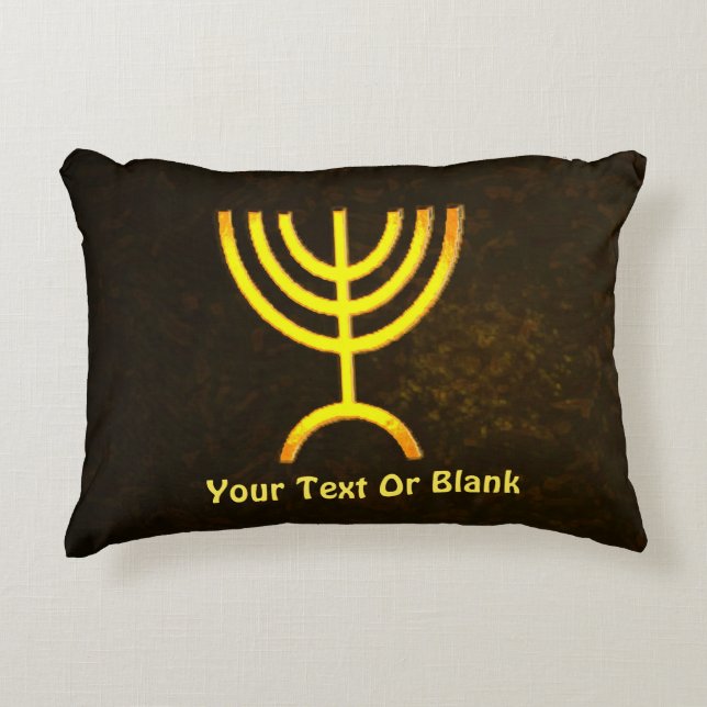 Menorah Flame Decorative Pillow (Front)