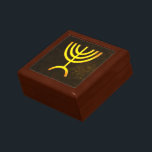 Menorah Flame Keepsake Box<br><div class="desc">A digital rendering of the Jewish seven-branched menorah (Hebrew: מְנוֹרָה). The seven-branched menorah, used in the portable sanctuary set up by Moses in the wilderness and later in the Temple in Jerusalem, has been a symbol of Judaism since ancient times and is the emblem on the coat of arms of...</div>