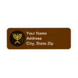 Menorah Flame Label<br><div class="desc">A digital rendering of the Jewish seven-branched menorah (Hebrew: מְנוֹרָה‎). The seven-branched menorah, used in the portable sanctuary set up by Moses in the wilderness and later in the Temple in Jerusalem, has been a symbol of Judaism since ancient times and is the emblem on the coat of arms of...</div>