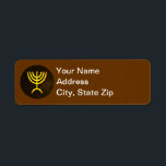 Menorah Flame Label<br><div class="desc">A digital rendering of the Jewish seven-branched menorah (Hebrew: מְנוֹרָה). The seven-branched menorah, used in the portable sanctuary set up by Moses in the wilderness and later in the Temple in Jerusalem, has been a symbol of Judaism since ancient times and is the emblem on the coat of arms of...</div>