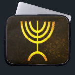Menorah Flame Laptop Sleeve<br><div class="desc">A digital rendering of the Jewish seven-branched menorah (Hebrew: מְנוֹרָה‎). The seven-branched menorah, used in the portable sanctuary set up by Moses in the wilderness and later in the Temple in Jerusalem, has been a symbol of Judaism since ancient times and is the emblem on the coat of arms of...</div>