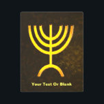 Menorah Flame Metal Print<br><div class="desc">A brown and gold digital rendering of the Jewish seven-branched menorah (Hebrew: מְנוֹרָה‎). Add your own text. Feel free to ask me if you need assistance with other sizes. Click on "Ask this Designer" in the upper right-hand corner. The seven-branched menorah, used in the portable sanctuary set up by Moses...</div>