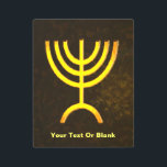 Menorah Flame Metal Print<br><div class="desc">A brown and gold digital rendering of the Jewish seven-branched menorah (Hebrew: מְנוֹרָה). Add your own text. Feel free to ask me if you need assistance with other sizes. Click on "Ask this Designer" in the upper right-hand corner. The seven-branched menorah, used in the portable sanctuary set up by Moses...</div>