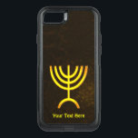 Menorah Flame OtterBox Commuter iPhone SE/8/7 Case<br><div class="desc">A brown and gold digital rendering of the Jewish seven-branched menorah (Hebrew: מְנוֹרָה‎). Add your own text. The seven-branched menorah, used in the portable sanctuary set up by Moses in the wilderness and later in the Temple in Jerusalem, has been a symbol of Judaism since ancient times and is the...</div>